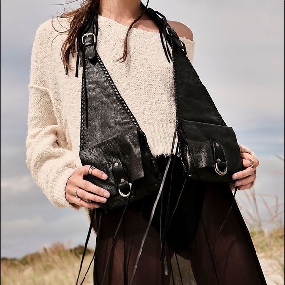 Kingsley Leather Harness  Bag by Free People - Picture 1 of 9